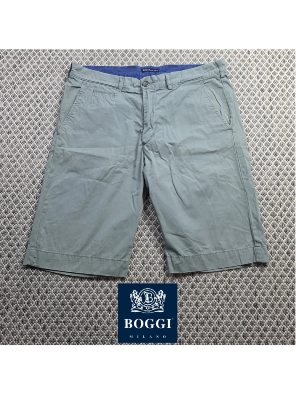 Boggi Milano Mens Chino Bermuda Shorts IT 48 Green 100% Cotton Italian Style